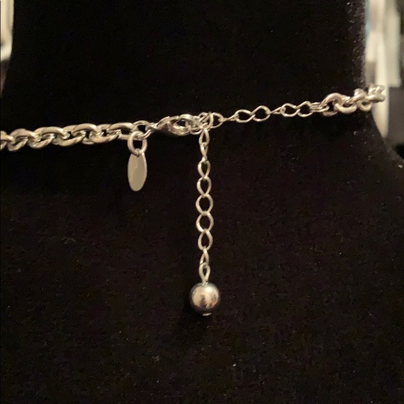 Dual sided (white & Navy) box link chain necklace - Picture 7 of 7